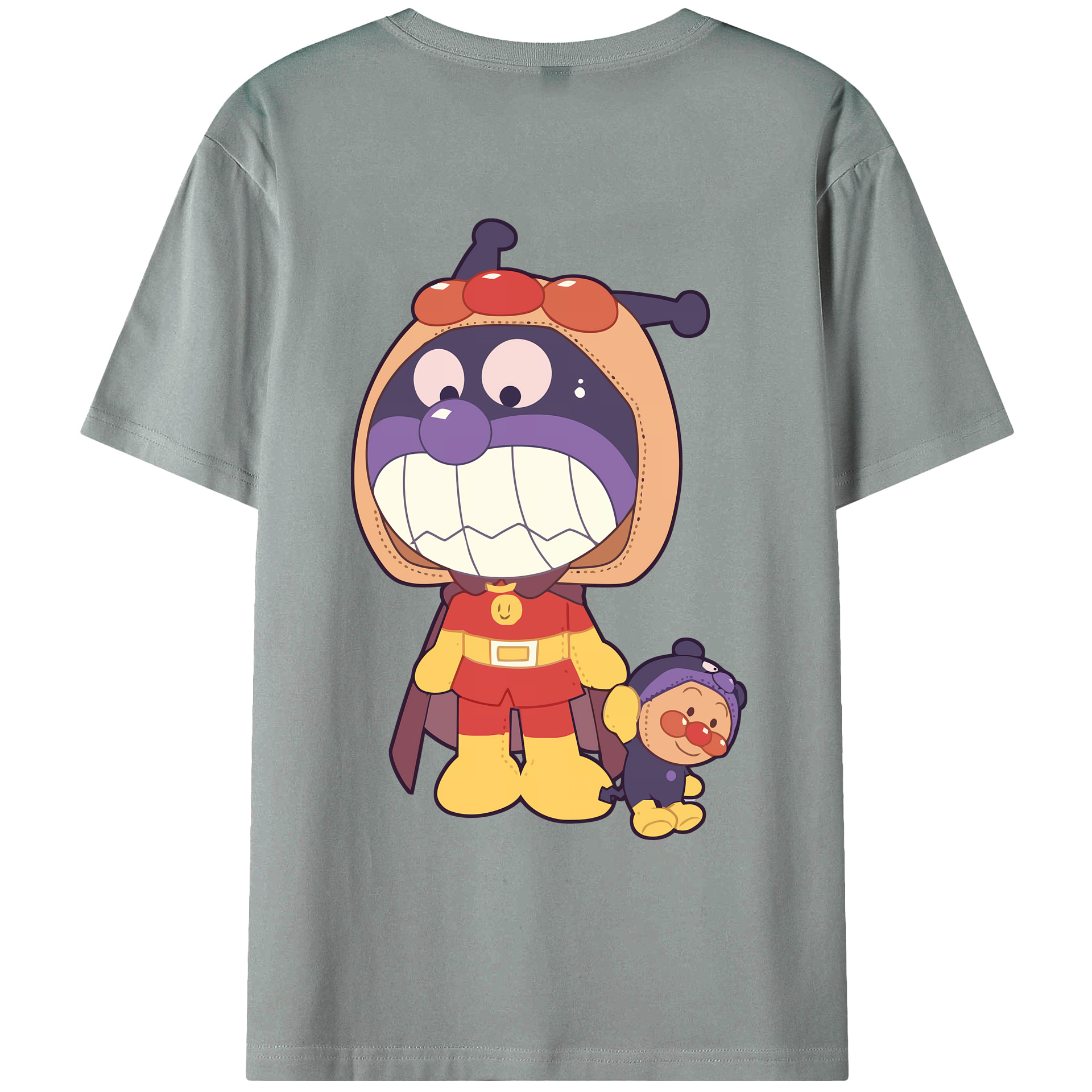 （画像用） アンパンマン Anpanman 綿100％ メンズ半袖Tシャツ（バックプリント） 通気性